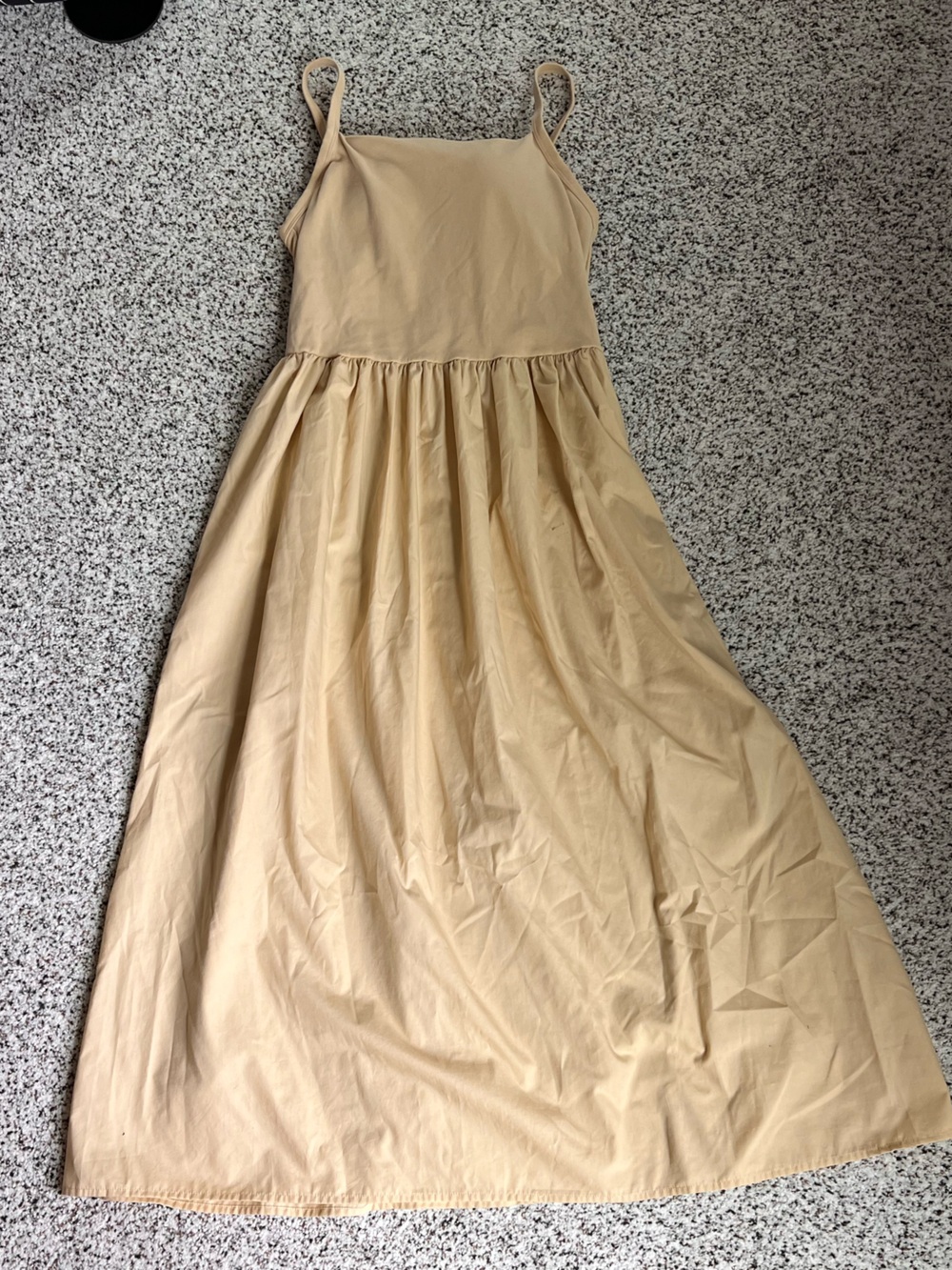 Uniqlo Cream A-Line Gathered Waist Skirt